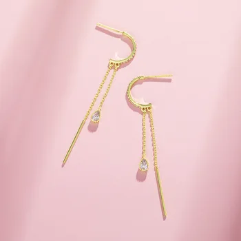 14K Gold Drop Earrings for Women Fashion Simple Long Earrings Rhinestone Circle Dangle Earrings for Wedding Fine Jewelry Gifts 
14K Gold Drop Earrings for Women Fashion Simple Long Earrings Rhinestone Circle Dangle Earrings for Wedding Fine Jewelry Gifts