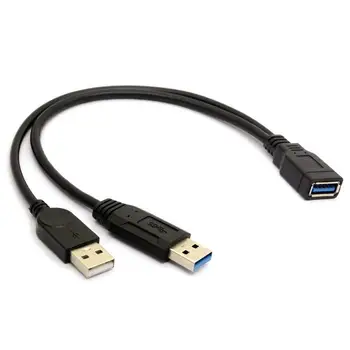 USB 3.0 Female to Dual USB Male Extra Power Data Extension Cord Adapter Splitter Y-Cable Black
USB 3.0 Female to Dual USB Male Extra Power Data Extension Cord Adapter Splitter Y-Cable Black