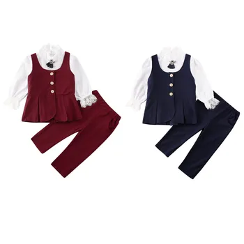 2-7 Years Girls Blazers 3pcs Set Infant Kid Lace Shirt Tops Vest Pants Baby Outfits Spring Autumn Party Formal Suit Set
2-7 Years Girls Blazers 3pcs Set Infant Kid Lace Shirt Tops Vest Pants Baby Outfits Spring Autumn Party Formal Suit Set