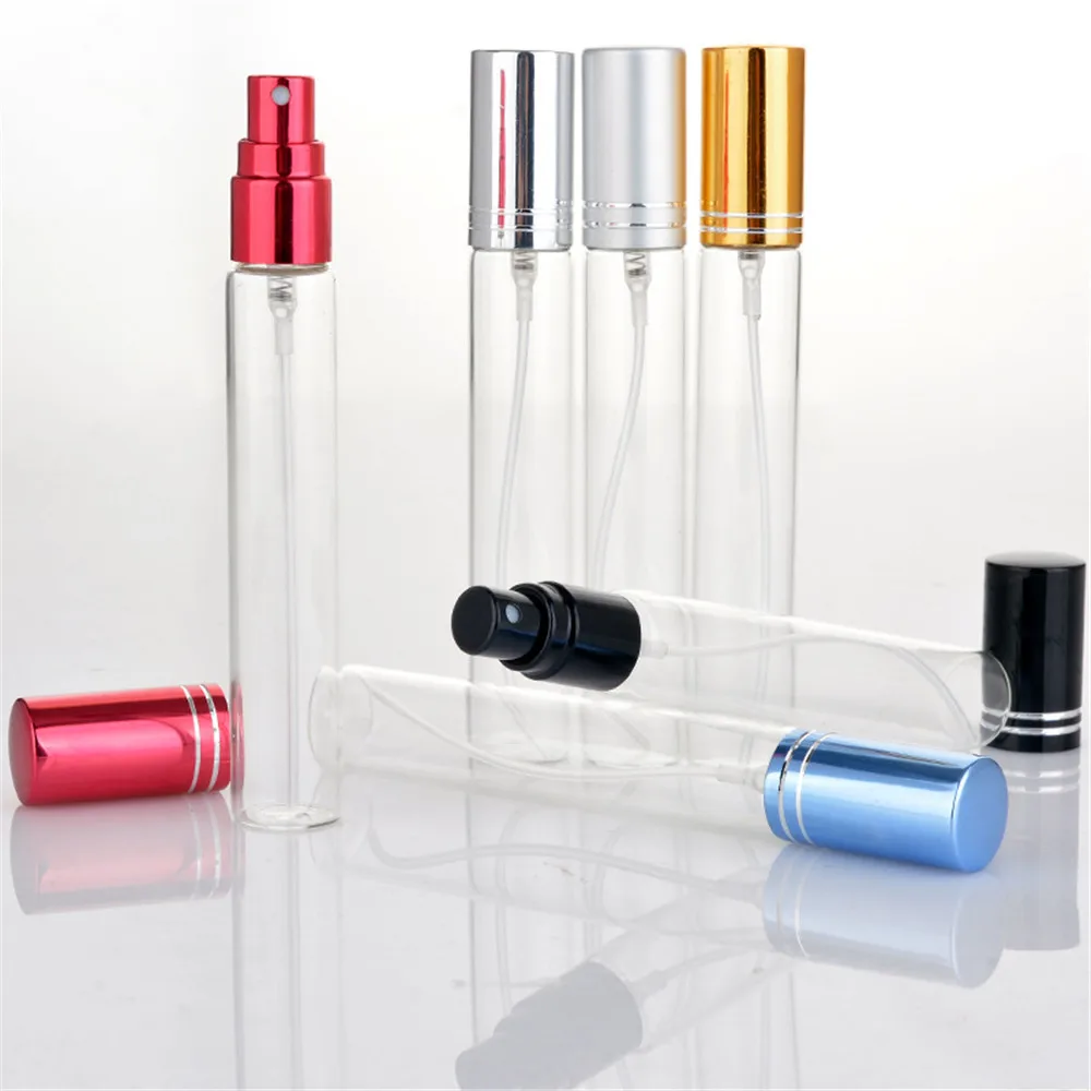 10ML 15ML Clear Glass Spray Bottle Perfume Atomizer With Aluminum Gold Black Cap Mini Sample Vials Thin Glass Bottle
10ML 15ML Clear Glass Spray Bottle Perfume Atomizer With Aluminum Gold Black Cap Mini Sample Vials Thin Glass Bottle