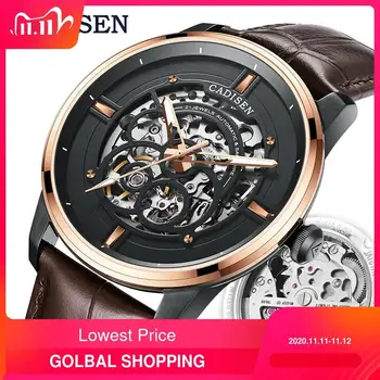 

CADISEN Automatic Mechanical Watch Men Hollow Skeleton MIYOTA 8N24 Watches Male Luxury Brand Sport Wrist Watch Relogio Masculino