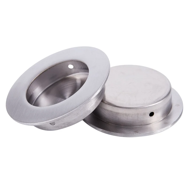 Sliding Door Drawer 60mm Round Recessed Flush Pull Handle 2pcs