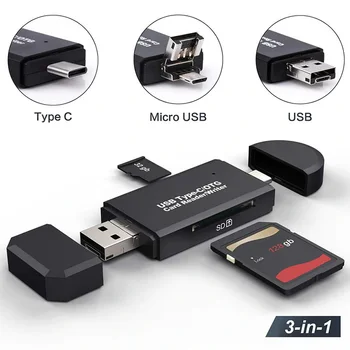 Memory Card Reader with 3 in 1 USB Type C/Micro USB 3.0 Adapter OTG Function Plug and Play VDX99
Memory Card Reader with 3 in 1 USB Type C/Micro USB 3.0 Adapter OTG Function Plug and Play VDX99