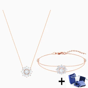High Quality Original SWA Necklace Bracelet Set SUNSHINE Sun Flower Bracelet Necklace Woman Jewelry Gift Free Shipping Wholesale
High Quality Original SWA Necklace Bracelet Set SUNSHINE Sun Flower Bracelet Necklace Woman Jewelry Gift Free Shipping Wholesale