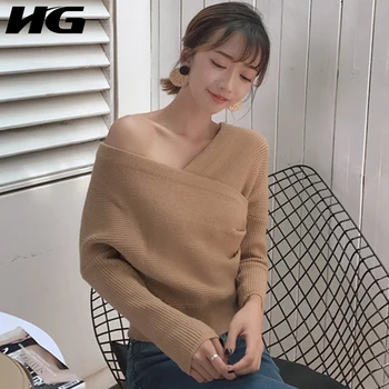 HG Slash Neck Sweaters Women Sexy Dew Shoulder Knitting Leisure Elegant Slim 2019 New Autumn Pullovers Sweaters Ladies ZYQ1404
HG Slash Neck Sweaters Women Sexy Dew Shoulder Knitting Leisure Elegant Slim 2019 New Autumn Pullovers Sweaters Ladies ZYQ1404