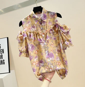 Summer Top for Woman Vintage Lotus Leaf Off-the-Shoulder Floral Chiffon Shirt Girls Ladies Blouses Top Blusas Mujer De Moda 2020
Summer Top for Woman Vintage Lotus Leaf Off-the-Shoulder Floral Chiffon Shirt Girls Ladies Blouses Top Blusas Mujer De Moda 2020