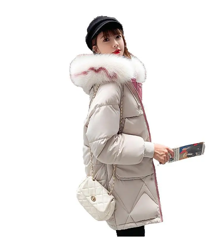 Down Jacket Cotton-padded Clothes Women's Mid-length 2019 New Style Korean-style Loose-Fit over-the-Knee Winter Coat Thick Cotto 
Down Jacket Cotton-padded Clothes Women's Mid-length 2019 New Style Korean-style Loose-Fit over-the-Knee Winter Coat Thick Cotto