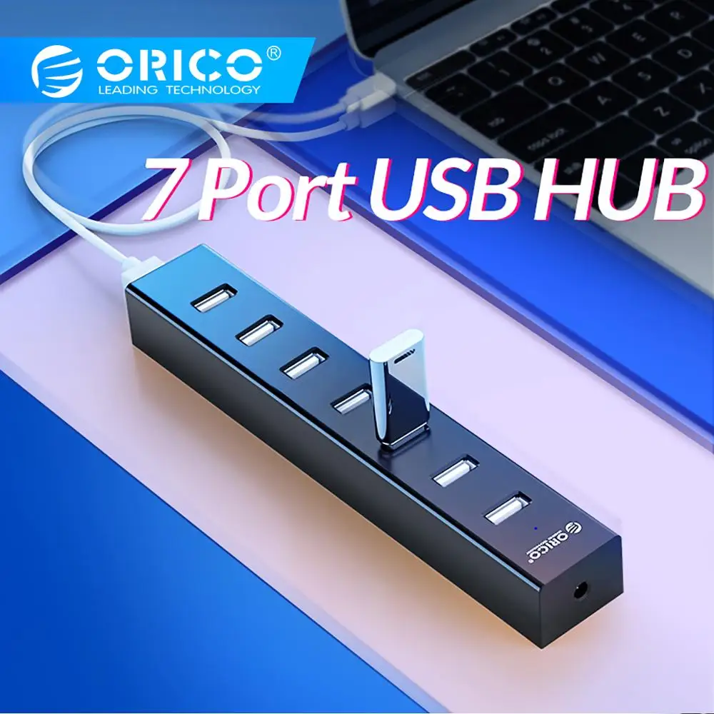 ORICO HUB 7 Ports USB 2.0 HUB With DC Input Power Port 30/100CM Data Cable For Laptop Windows/Mac/Linux USB HUB
ORICO HUB 7 Ports USB 2.0 HUB With DC Input Power Port 30/100CM Data Cable For Laptop Windows/Mac/Linux USB HUB