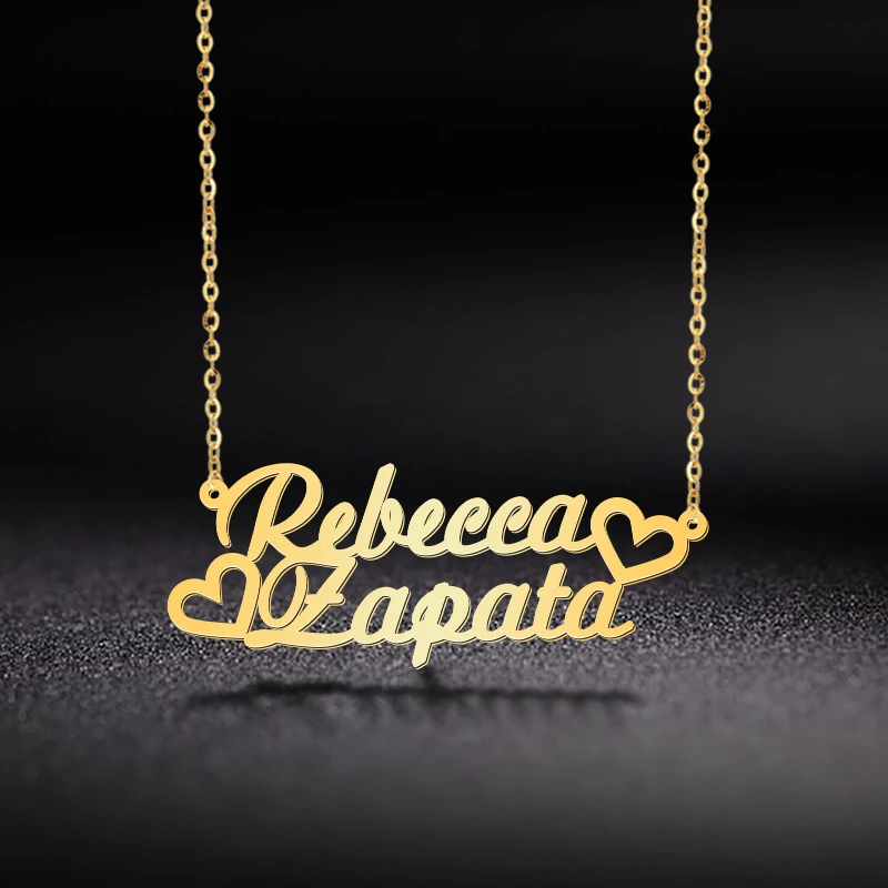 Lemegeton Customized Two Name Necklace For Women Personalized Heart Stainless Steel Handmade Cursive Choker Nameplate Necklaces
Lemegeton Customized Two Name Necklace For Women Personalized Heart Stainless Steel Handmade Cursive Choker Nameplate Necklaces