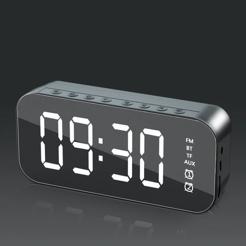 Portable Wireless Bluetooth Speakers Soundbar Stereo Subwoofer Alarm Clock Mirror Player Waterproof Support TF Card FM Radio AUX |