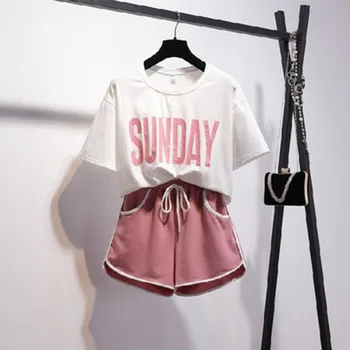 summer clothes for women Casual Fashion Women's two piece set Top With O-neck Short-sleeved T-shirt + Shorts 
summer clothes for women Casual Fashion Women's two piece set Top With O-neck Short-sleeved T-shirt + Shorts