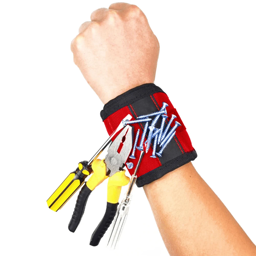 Magnetic Wristband Hand Wraps Adjustable DIY Electrician Tool 3 Rows 6 Magnets with Strong Magnets Red for Home Repair
Magnetic Wristband Hand Wraps Adjustable DIY Electrician Tool 3 Rows 6 Magnets with Strong Magnets Red for Home Repair