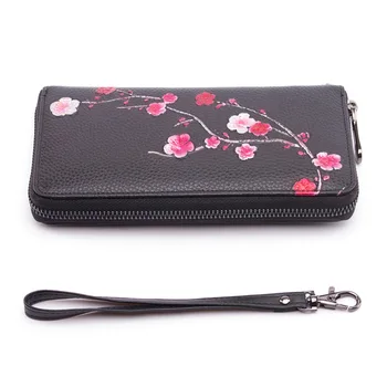Women Leather Retro Elegant Hand painted National Style Zipper Long Clutch Wallet Bifold Large Capacity Card Bag with Hand Ring
Women Leather Retro Elegant Hand painted National Style Zipper Long Clutch Wallet Bifold Large Capacity Card Bag with Hand Ring
