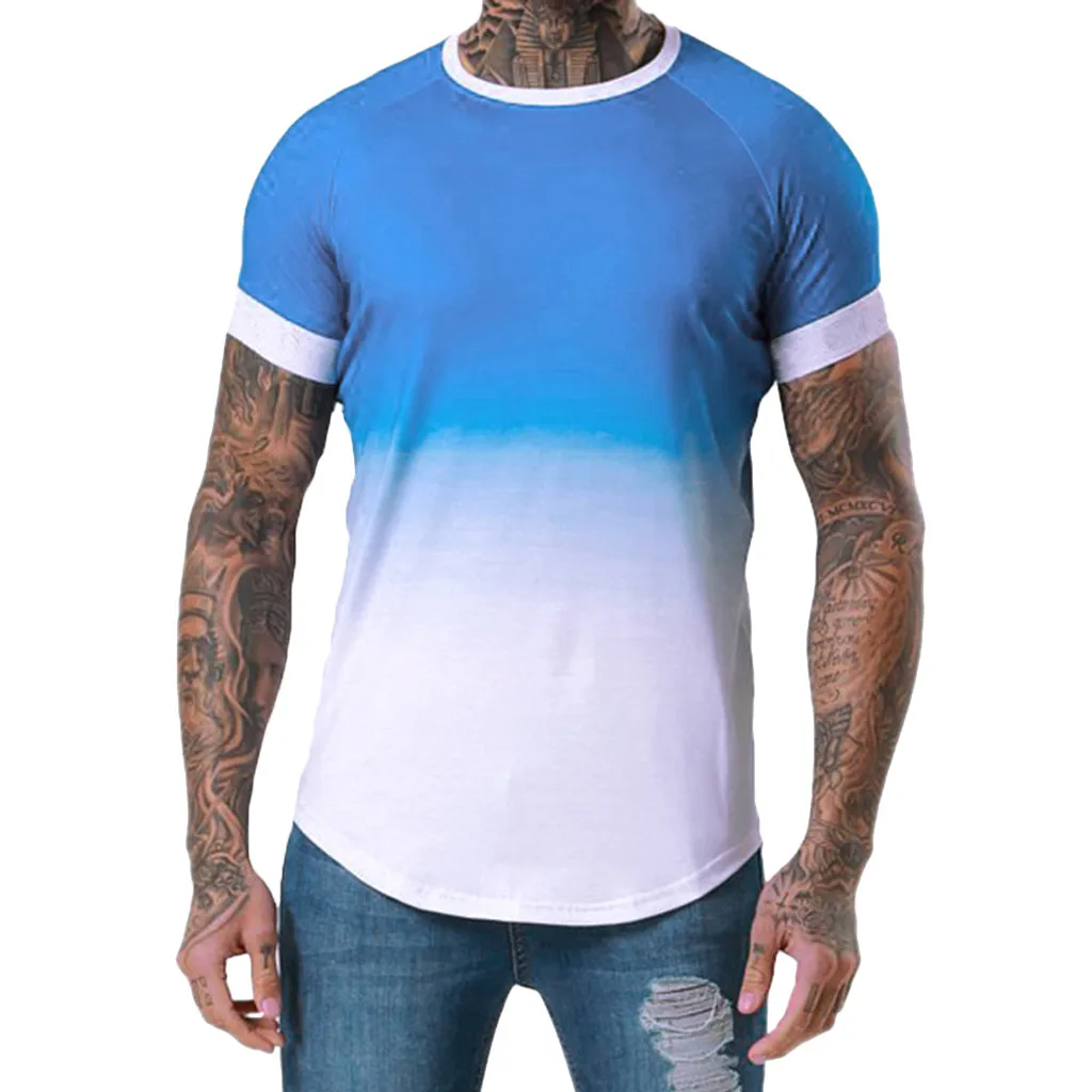 Men's Summer Autumn Short Sleeve Round Neck Solid Color Gradient Top Men's Casual Short Sleeve T-Shirt
Men's Summer Autumn Short Sleeve Round Neck Solid Color Gradient Top Men's Casual Short Sleeve T-Shirt