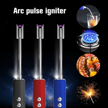 

New 360 Rotation Plasma Arc Lighter Metal Windproof Candle BBQ Usb Electric Cigarette Lighter Gas Stove Igniter Kitchen Use Tool