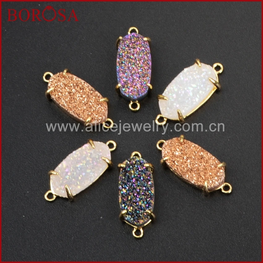 BOROSA New Hexagon Shape Gold Color Bezel Natural Stone Titanium Druzy Claw Connector Double Bails Druzy Jewelry Makings ZG0135
BOROSA New Hexagon Shape Gold Color Bezel Natural Stone Titanium Druzy Claw Connector Double Bails Druzy Jewelry Makings ZG0135