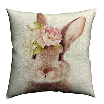 Funny Floral Rabbit Cushion Cover Cotton Linen 45x45cm For Sofa Scandinavian Pillowcase Decorative Pillows For Sofa Almofada 
Funny Floral Rabbit Cushion Cover Cotton Linen 45x45cm For Sofa Scandinavian Pillowcase Decorative Pillows For Sofa Almofada
