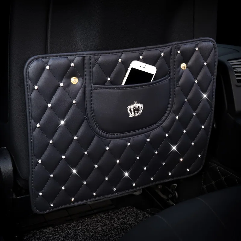 Car Anti-kick Pad Crystal Crown Car Seat Back Cover Protector Kids Anti-Dirty Mat Auto Storage Hanging Bag Organizer Car styling
Car Anti-kick Pad Crystal Crown Car Seat Back Cover Protector Kids Anti-Dirty Mat Auto Storage Hanging Bag Organizer Car styling