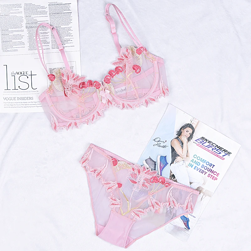 Ultra-thin underwear female hollow lace fully transparent sexy embroidered steel ring bra suit bra
Ultra-thin underwear female hollow lace fully transparent sexy embroidered steel ring bra suit bra