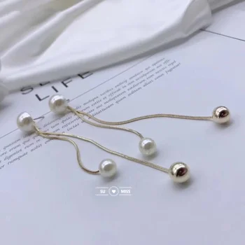 Free Ship Fashion Drop Dangle Earrings Gold Long Chain Ear Threader Drop Dangle Earrings Round Ball Pearl Ball Pendant Jewelry
Free Ship Fashion Drop Dangle Earrings Gold Long Chain Ear Threader Drop Dangle Earrings Round Ball Pearl Ball Pendant Jewelry