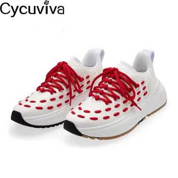 Chic Weave Line Casual Shoes Woman Thick Sole Lace Up Platform Flat Women Shoes Runway White Pink Comfortable Sneakers Femme
Chic Weave Line Casual Shoes Woman Thick Sole Lace Up Platform Flat Women Shoes Runway White Pink Comfortable Sneakers Femme