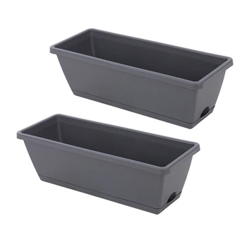 2 Packs Self Watering Planters Rectangular Plant Pot, Modern Decorative Flower Pot/Window Box for All House Plants 
2 Packs Self Watering Planters Rectangular Plant Pot, Modern Decorative Flower Pot/Window Box for All House Plants