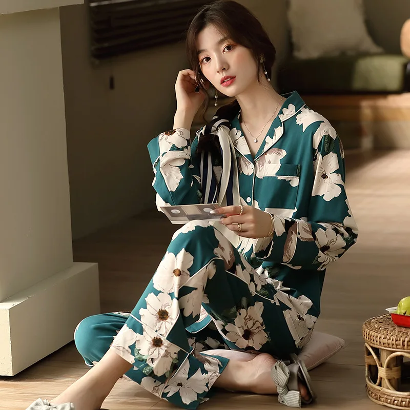 XIFER Autumn Pajama Women Two-piece Pure Cotton Korean Fashion Floral Loose Home Service Plus Size 2 Piece Set Women 4xl Summer
XIFER Autumn Pajama Women Two-piece Pure Cotton Korean Fashion Floral Loose Home Service Plus Size 2 Piece Set Women 4xl Summer