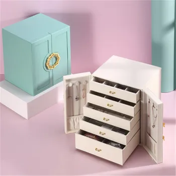 Fashion Large Capacity Double Open PU Leather Jewelry Box Portable Storage Box Ring Earrings Necklaces Jewelry Organizer
Fashion Large Capacity Double Open PU Leather Jewelry Box Portable Storage Box Ring Earrings Necklaces Jewelry Organizer