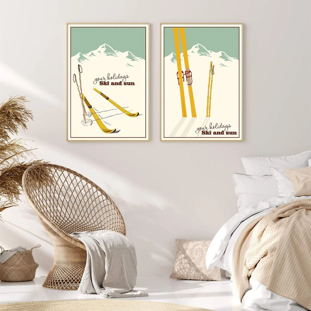 Winter Sports Skiing Poster Canvas Painting Vintage Travel Sun Print Ski In Snow Mountain Your Holiday Living Room Home Decor
Winter Sports Skiing Poster Canvas Painting Vintage Travel Sun Print Ski In Snow Mountain Your Holiday Living Room Home Decor