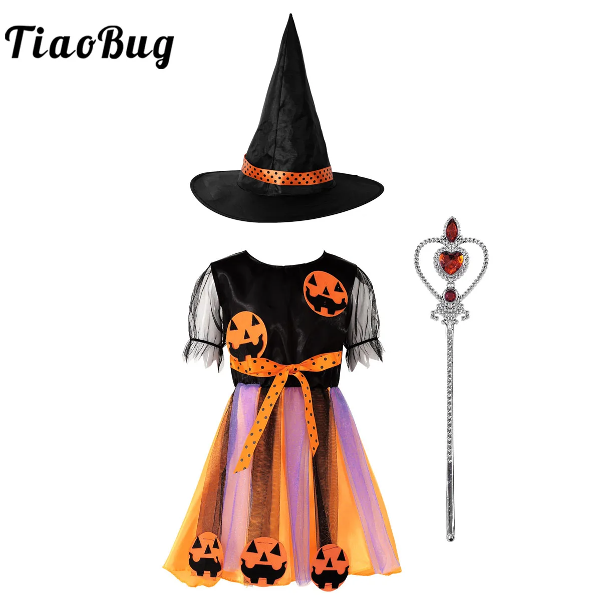 Kids Halloween Witch Cosplay Dress Toddler Girls Pumpkin Tutu Dress Carnival Party Roleplay Dress Up Set With Pointed Hat
Kids Halloween Witch Cosplay Dress Toddler Girls Pumpkin Tutu Dress Carnival Party Roleplay Dress Up Set With Pointed Hat