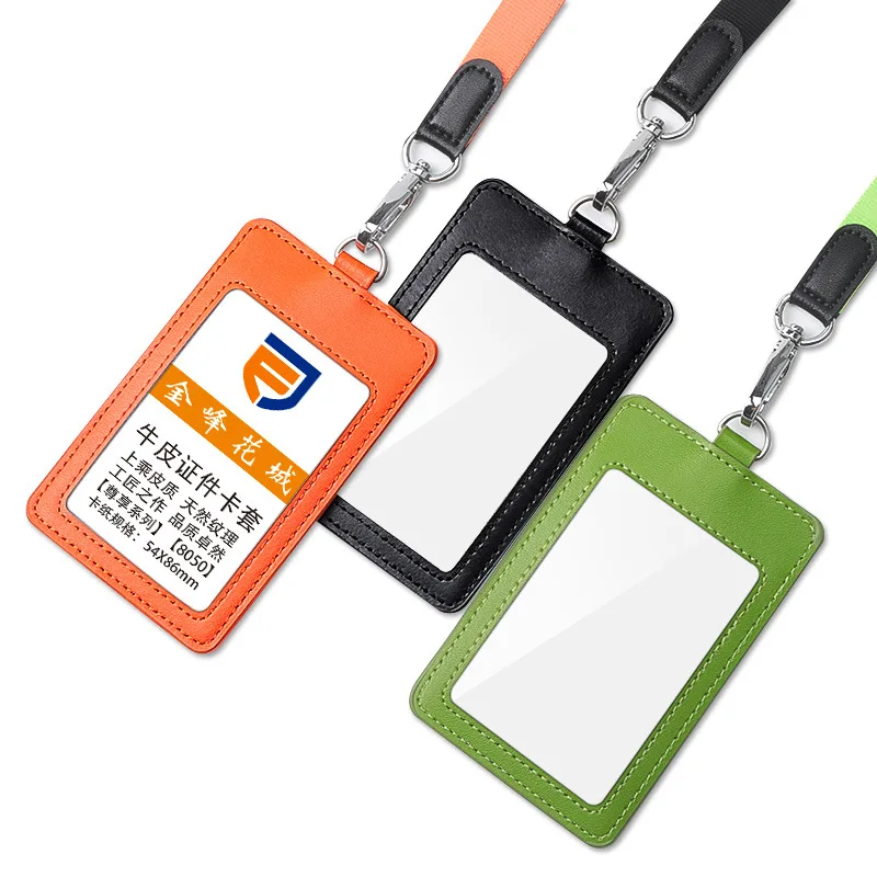 Leather Card Holder Double-Sided Transparent Label Cover Employee Nameplate Work Card Certificate Card Sleeve Badge Lanyard Bus
Leather Card Holder Double-Sided Transparent Label Cover Employee Nameplate Work Card Certificate Card Sleeve Badge Lanyard Bus