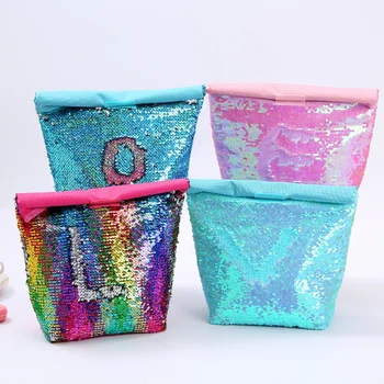 Laser Sequin Insulated Lunch Bag Ice Box Cooler Thermal Rectangle Sequins Lunch Bag for Kids Student Women Portable Picnic Bag 
Laser Sequin Insulated Lunch Bag Ice Box Cooler Thermal Rectangle Sequins Lunch Bag for Kids Student Women Portable Picnic Bag