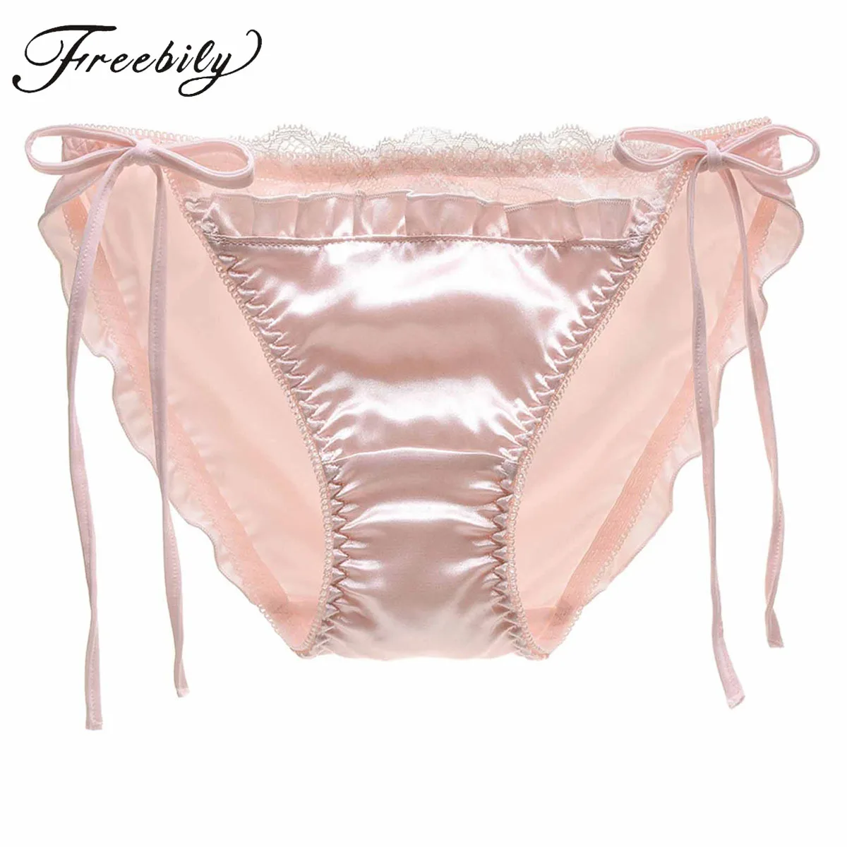 Womans Girls Sissy Satin Lace Trim Low Rise Tie Side Bikini Briefs Panties Underwear Underpants Lovely Cute Lolita Underpants
Womans Girls Sissy Satin Lace Trim Low Rise Tie Side Bikini Briefs Panties Underwear Underpants Lovely Cute Lolita Underpants