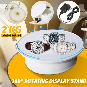 Round White Velvet Top Electric Motorized Rotating Display Stand Turn Table with Black Felt Top
Round White Velvet Top Electric Motorized Rotating Display Stand Turn Table with Black Felt Top