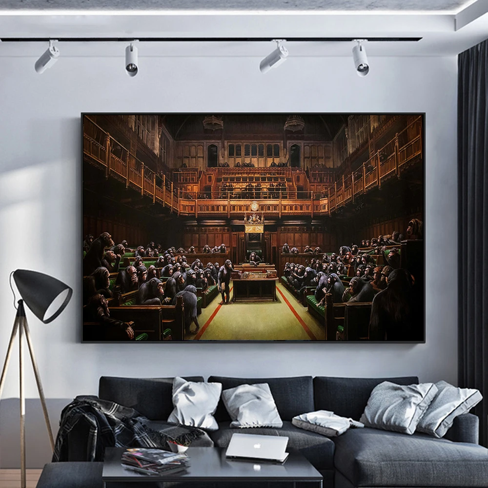 Devolved Parliament Graffiti Art Canvas Posters And Prints Monkey Meeting Street Art Paintings Animals Art Pictures Home Decor
Devolved Parliament Graffiti Art Canvas Posters And Prints Monkey Meeting Street Art Paintings Animals Art Pictures Home Decor