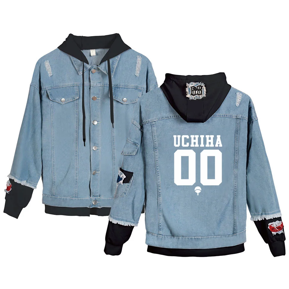 New Anime Naruto Denim Jacket Women Men Unisex Jeans Uchiha Hatake Uzumaki Clan Badge Hoody Hoodies Steampunk Clothes Sweatshirt
New Anime Naruto Denim Jacket Women Men Unisex Jeans Uchiha Hatake Uzumaki Clan Badge Hoody Hoodies Steampunk Clothes Sweatshirt