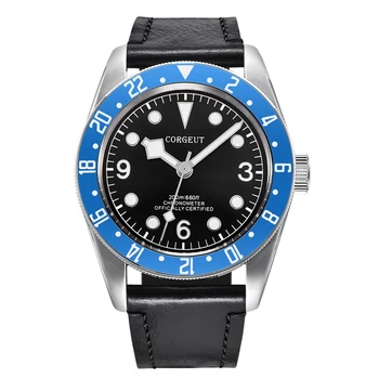 Sapphire Corgeut 41mm black dial luminous marks blue bezel 200m waterproof mechanical automatic movement men's dive watches
Sapphire Corgeut 41mm black dial luminous marks blue bezel 200m waterproof mechanical automatic movement men's dive watches
