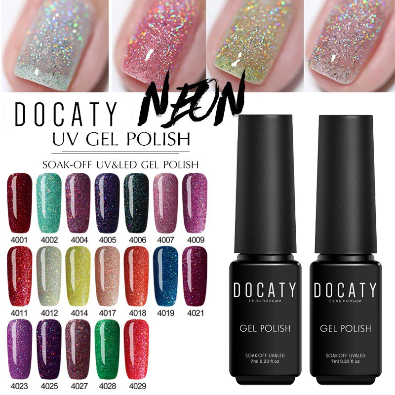 Docaty Neon Gel Polish Nail Hybrid Varnish Manicure Glitter Purple Blue Vernish Semi Permanent UV LED Nail Art Base Top Coat
Docaty Neon Gel Polish Nail Hybrid Varnish Manicure Glitter Purple Blue Vernish Semi Permanent UV LED Nail Art Base Top Coat