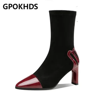 GPOKHDS 2021 women soft ankle boots Patent Leather slip on boots winter short plush pointed toe high heels women boots
GPOKHDS 2021 women soft ankle boots Patent Leather slip on boots winter short plush pointed toe high heels women boots