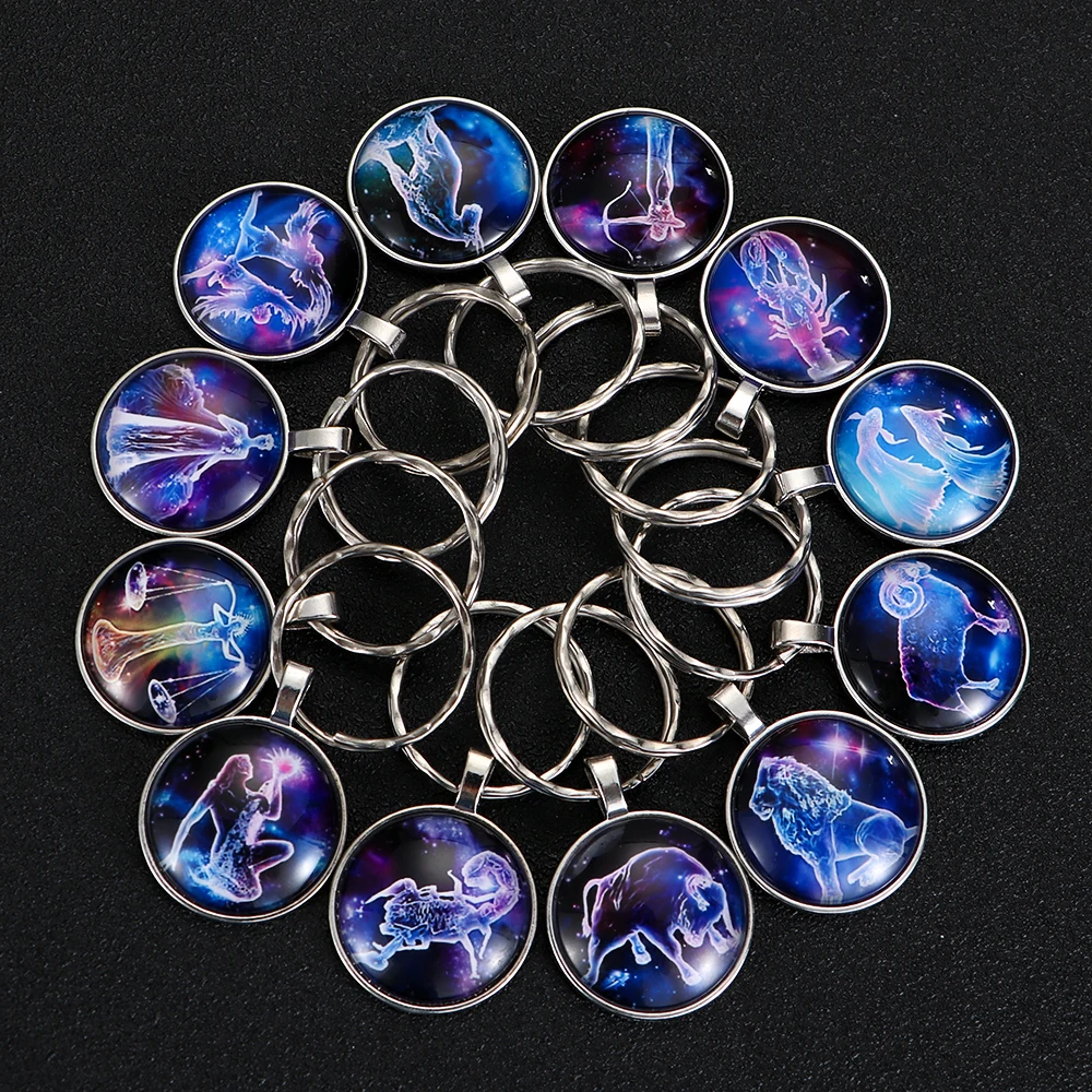 12 Constellations Keychain Zodiac Key Chain Pendant Glass Horoscope Astrology Cabochon Celestial Keyring Jewelry Birthday Gifts
12 Constellations Keychain Zodiac Key Chain Pendant Glass Horoscope Astrology Cabochon Celestial Keyring Jewelry Birthday Gifts