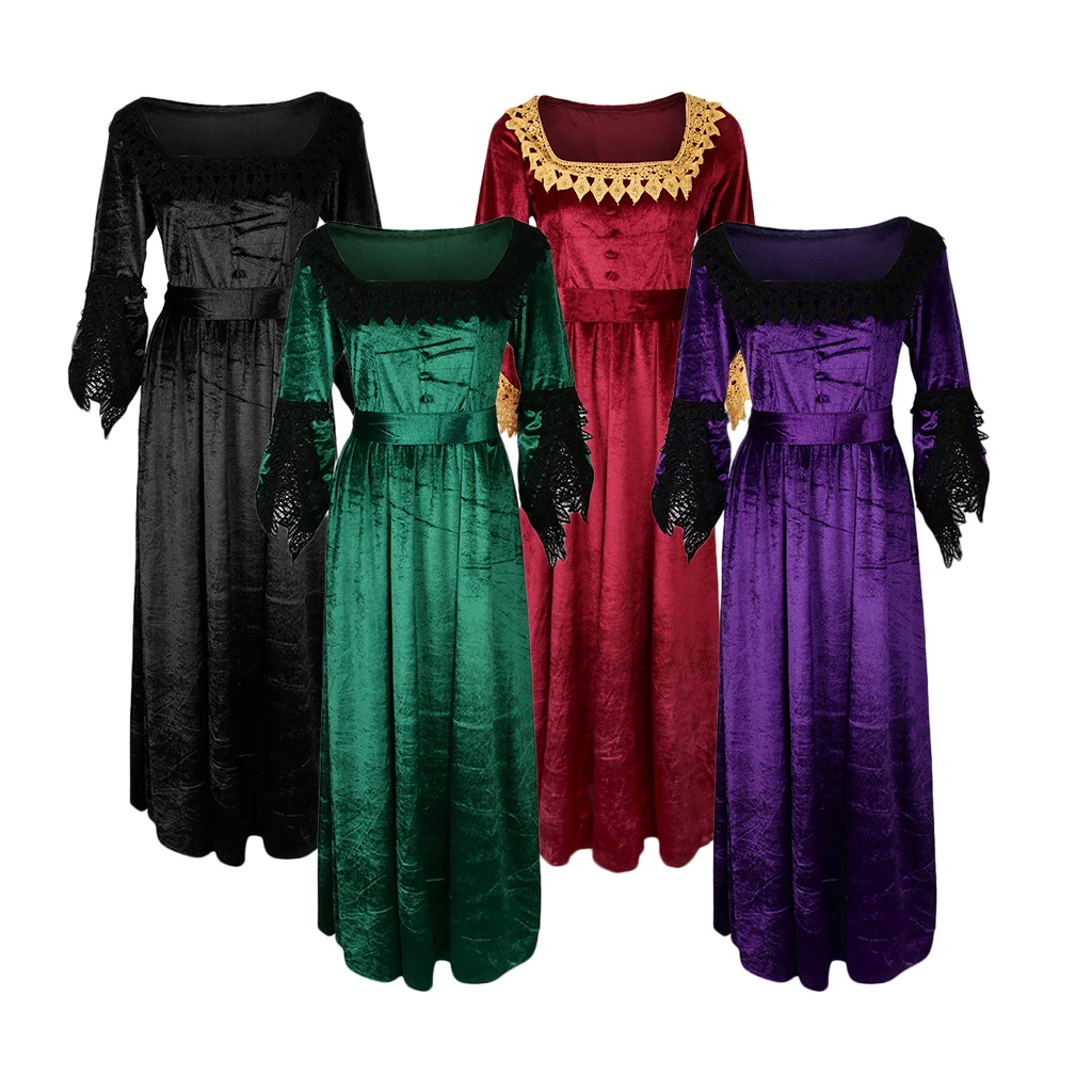 Women Retro Medieval Victorian Ball Dresses Renaissance Maiden Costume Flare Sleeve Swing Dress Women Retro Medieval Victorian Ball Dresses Renaissance Maiden Costume Flare Sleeve Swing Dress
