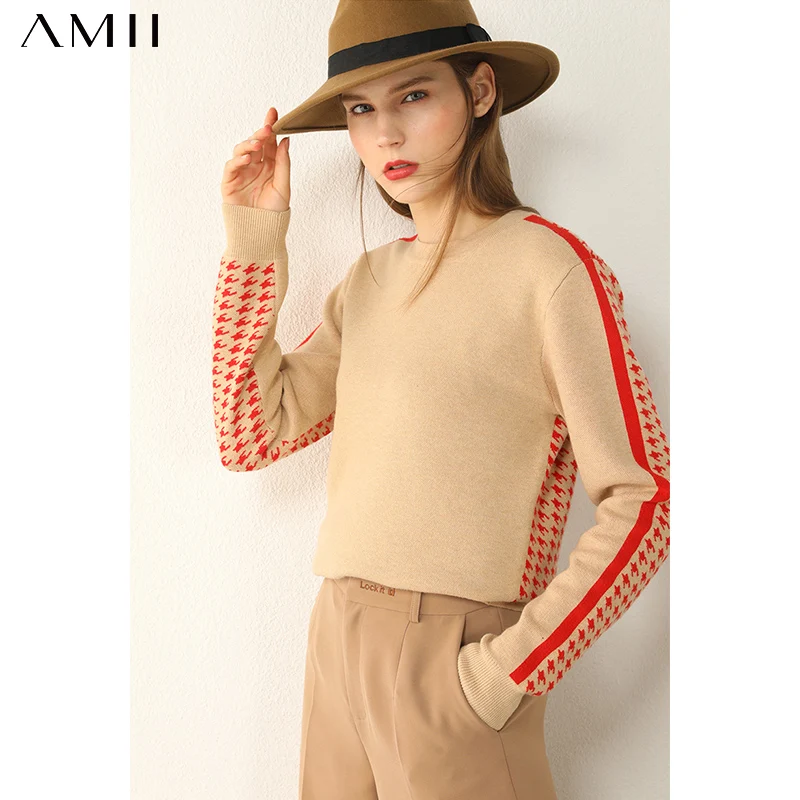 Amii Minimalism Autumn Winter Women's sweater Fashion Houndstooth Oneck Full Sleeve Sweaters For Women Female Pullover 12030426
Amii Minimalism Autumn Winter Women's sweater Fashion Houndstooth Oneck Full Sleeve Sweaters For Women Female Pullover 12030426