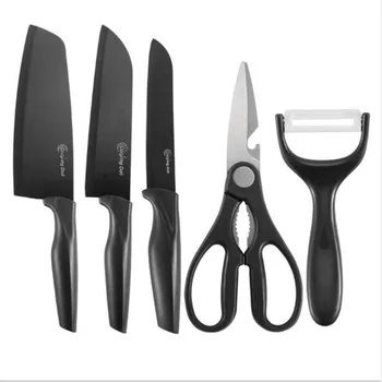 5 Pcs/Set Stainless Steel Kitchen Knife Set Tool With Peeler Scissors Knife Red Black Blade Handle Knives Cooking Accessories
5 Pcs/Set Stainless Steel Kitchen Knife Set Tool With Peeler Scissors Knife Red Black Blade Handle Knives Cooking Accessories
