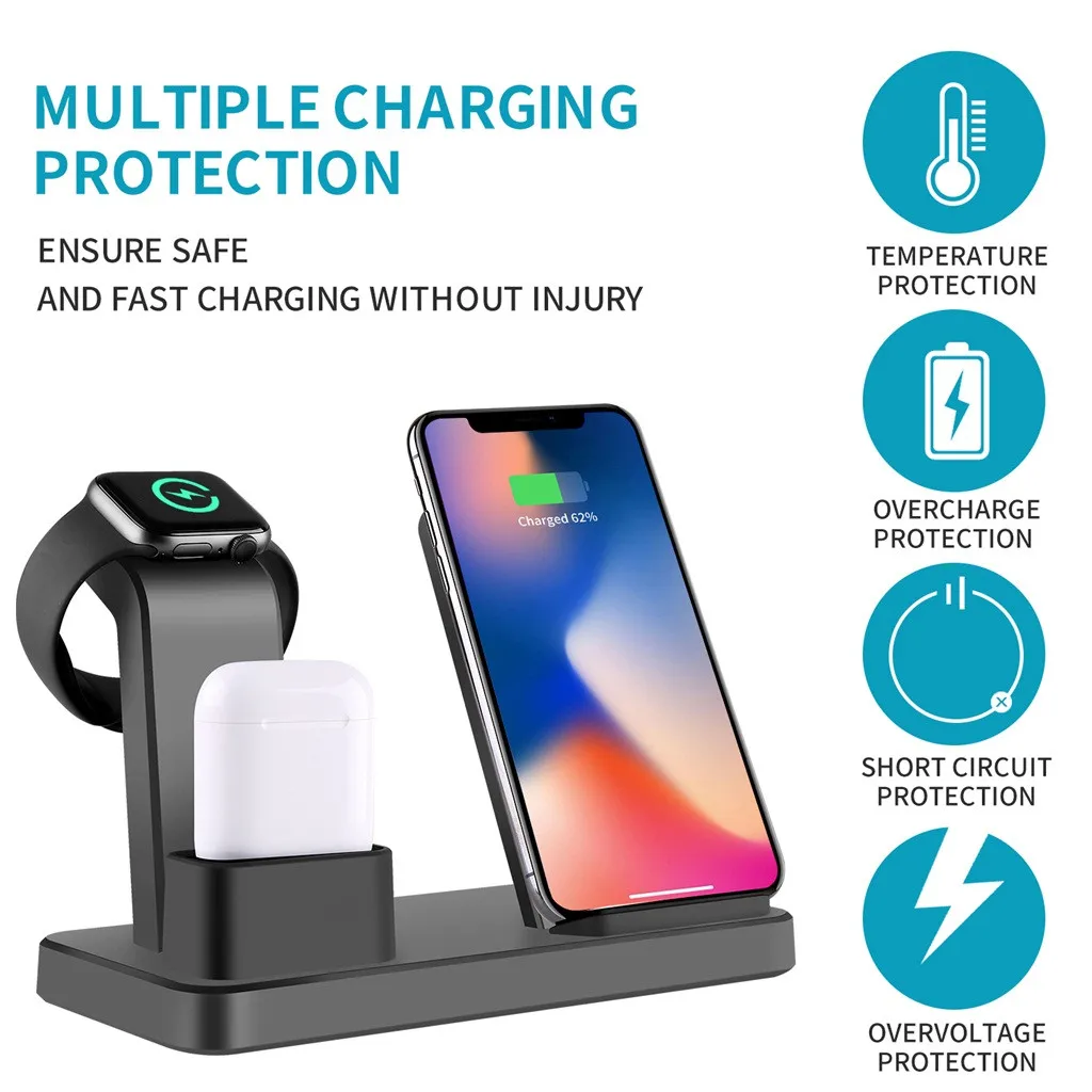 CARPRIE Qi Wireless Charging Charger Stand For iPhone For Apple Watch Holder For Apple Airpods 3in1 Wireless Charger Jy9
CARPRIE Qi Wireless Charging Charger Stand For iPhone For Apple Watch Holder For Apple Airpods 3in1 Wireless Charger Jy9