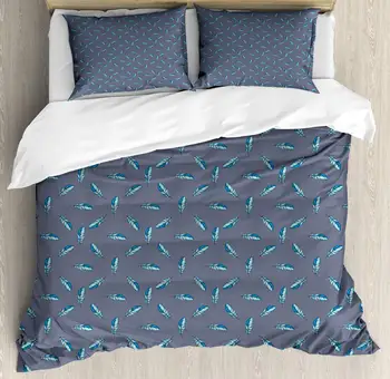 Feather Duvet Cover Set Pattern with Watercolor Plumage Floating 3 Piece Bedding Set Purpleblue Azure Blue
Feather Duvet Cover Set Pattern with Watercolor Plumage Floating 3 Piece Bedding Set Purpleblue Azure Blue