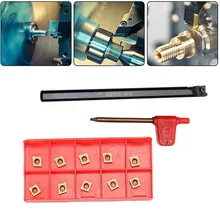 S08K-Sclcr06 Tool Post Turning Tool Lathe Boring Bar Turning Tool And 10 Ccmt060204-Hm Carbide Blades
S08K-Sclcr06 Tool Post Turning Tool Lathe Boring Bar Turning Tool And 10 Ccmt060204-Hm Carbide Blades