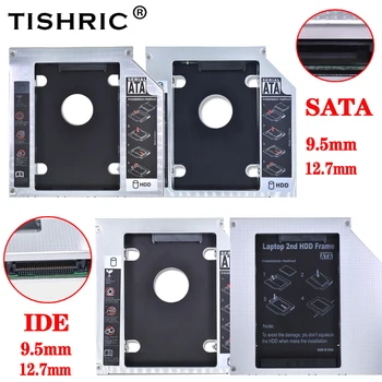 

TISHRIC Aluminum 9.5/12.7mm SATA 3.0 2.5" /SATA to PATA IDE 2nd HDD Caddy Enclosure Adapter DVD HDD Hard Case For CD Optibay