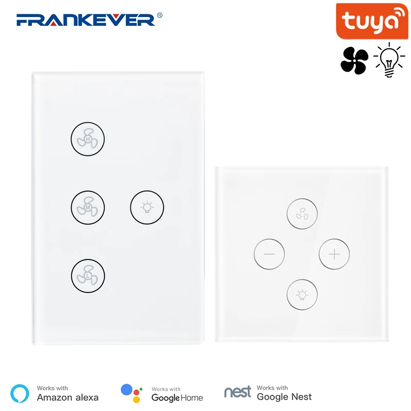 FrankEver WiFi Smart Ceiling Fan Light Wall Switch Adjust Speed Tuya Switch Voice Control Compatible with Alexa Google Home
FrankEver WiFi Smart Ceiling Fan Light Wall Switch Adjust Speed Tuya Switch Voice Control Compatible with Alexa Google Home