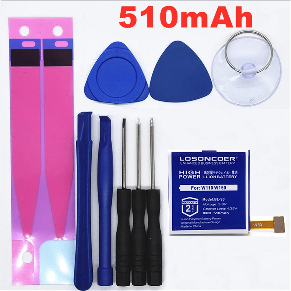 100% Original LOSONCOER BL-S3 BL S3 510mAh High Quality Batteries For LG G Watch R W110 BLS3 W150 Battery
100% Original LOSONCOER BL-S3 BL S3 510mAh High Quality Batteries For LG G Watch R W110 BLS3 W150 Battery