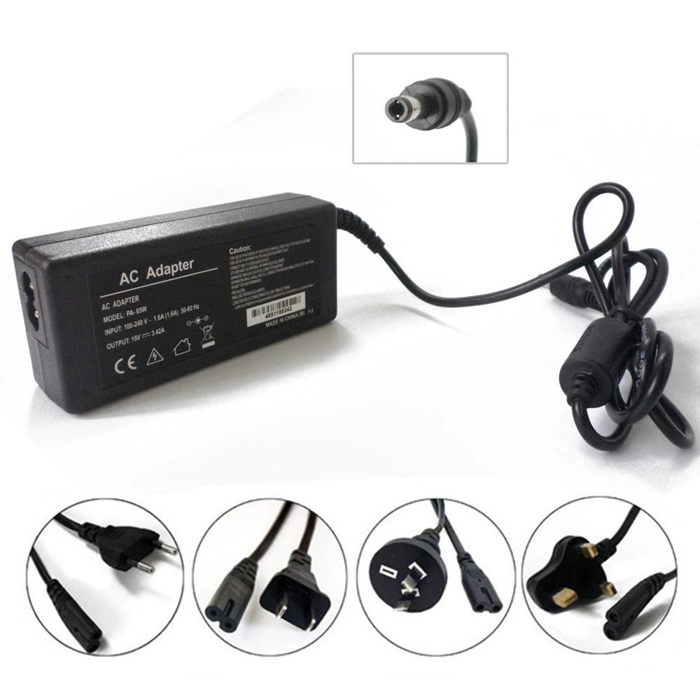 

New 19V 3.42A 65W AC Adapter Battery Charger Power Supply Cord For Toshiba Satellite L645D-S4040 L505D-S5965 L305-S5947 Notebook